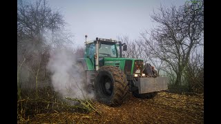 Fendt Favorit 916 FAE UMMS 225 Mulcher Hecken Mulchen im Morgennebel Motorsound [upl. by Burtie]