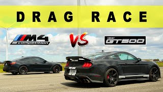 2022 Ford Shelby GT500 vs 2022 BMW M4 Comp someone gets walked badly Drag and Roll Race [upl. by Ingeborg]