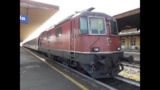 Treni italiani e svizzeri nella stazione di Domodossola [upl. by Paulsen881]