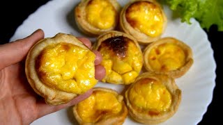 Most Popular Portuguese dessert Egg Cream Tartlets that melts in your mouth Simple and delicious [upl. by Alliuqahs700]