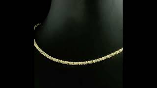 14K Gold Byzantine Chain Necklace 230mm290mm380mm470mm Thickness Solid King Byzantine Gold [upl. by Adnaluy]