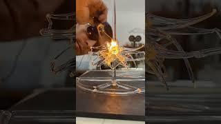 Making a flower sculpture out of glass [upl. by Byrle]