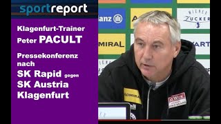 Peter Pacult Trainer SK Austria Klagenfurt  die Pressekonferenz nach dem Sieg bei SK Rapid [upl. by Eycats]