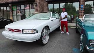 WhipAddict White 96 Caprice Classic On 28s Beatin Hard Custom White Interior [upl. by Heisel654]