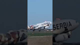 FIRST FLIGHT  AirSERBIA Airbus a330200 quotEXPO 2027quot livery TAKEOFF from Belgrade Airport srbija [upl. by Lavella]