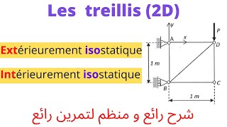 RDM2  EXERCICE 4  Degré dhyperstaticité  Structures isostatiques treillis 2D [upl. by Assirehs]