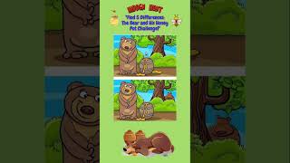 quotSpot The Difference Only 2 Can Find All 5 Differences 🍯🐻 Bear amp Honey Editionquot funny games [upl. by Hartill898]