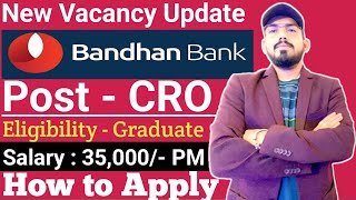 Bandhan Bank hiring  eligibility  location  how to apply  work  salary  job profile freshers [upl. by Maire]