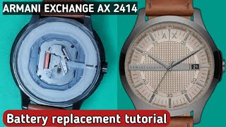 How to change the battery Armani Exchange AX2414 watch [upl. by Ahseekan]