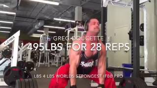 Greg Doucette IFBB PRO deadlift 495 for 28 reps [upl. by Wilburt60]