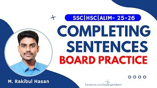 Completing Sentence Practice  HSC Completing Sentence  SSC Completing sentence [upl. by Suhploda]