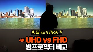 4K UHD vs FHD 빔프로젝터 비교 가성비 좋은 뷰소닉 VX2504K 리뷰 [upl. by Yenobe]