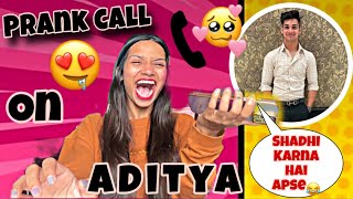 Prank call on my brother Aditya 🤣 Gone extreme funny🤣Mai shadhi nhi kar sakta😭  Aarti vlogs [upl. by Serolod]