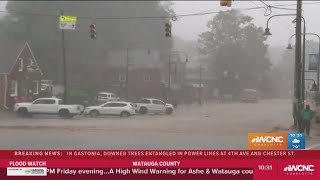 Flash flooding in downtown Boone Friday due to Tropical Storm Helene [upl. by Ytissahc137]