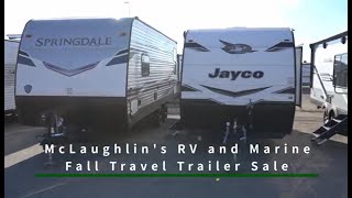 McLaughlins Travel Trailer Sale – Going on Now [upl. by Oilicec]