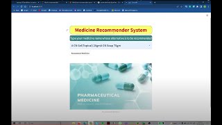 Demo for Medicine Recommendation System  Machine Learning Project  Microsoft Engage 2022 [upl. by Newsom]