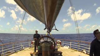 How to use the mizzen to come about or tacking on the full rigged ship Sørlandet [upl. by Onid955]