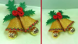 CAMPANAS NAVIDEÑAS de foami escarchado🎄 Ideas navideñas [upl. by Denman203]