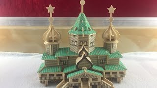 DIY 3D Woodcraft Construction Kit Russian Christmas House [upl. by Rosemonde]