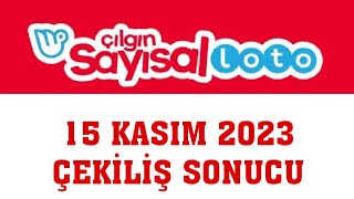 Çılgın Sayısal Loto Çekiliş Sonuçları 15 Kasım 2023 [upl. by Barris273]