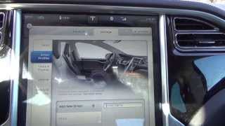 Tesla Motors Model S Seat Steering Wheel amp Mirror MemoryDriver Profile [upl. by Doerrer]