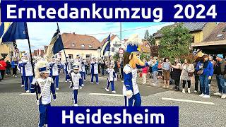 Erntedankumzug 2024 Heidesheim Rheinhessen vom Wohnmobilstellplatz GauAlgesheim aus [upl. by Arba]