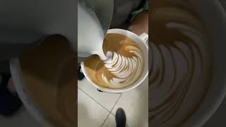 Rosetta latte art by student [upl. by Ttenneb]