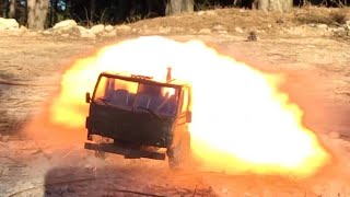 Model Truck Obliteration  Spectacular Simulated Explosion [upl. by Andee]