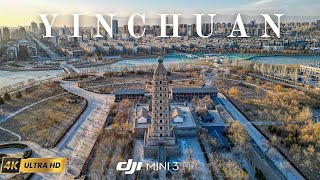 Yinchuan 🇨🇳  Capital of Ningxia Province  Winter 2023 China  4K Drone Video [upl. by Andrus]