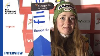 Juliane Seyfarth Germany  quotWe are very very happyquot  Team Normal Hill  Zao  FIS Ski Jumping [upl. by Haneeja]