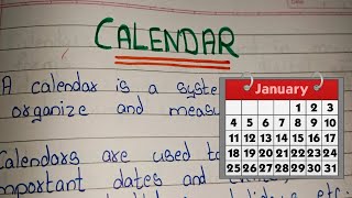 10 Lines on Calendar  Essay on Calendar few sentences about Calendar [upl. by Ahsehyt]