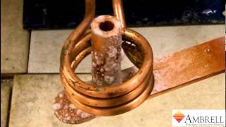 Brazing a copper rod and bracket with induction heating [upl. by Agn]