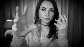 ASMR Hand Movements amp Soft Whispers to Soothe You Black and White [upl. by Ahsenyt]