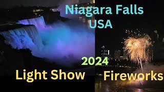 Niagara Falls Fireworks Full Show  Night Light Show  2024  USA  Tamil  NARS Family Vlogs [upl. by Modeste]