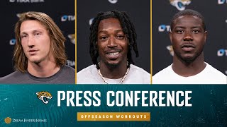 Trevor Lawrence Calvin Ridley amp Foye Oluokun Meet Media  Press Conference  Jacksonville Jaguars [upl. by Alessandra]