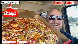 Caseys NEW Jalapeño Popper Pizza REVIEW My favorite appetizer is now a pizza brickeats [upl. by Tippets]