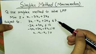 Lec 7 Simplex Method Minimization Problem In Hindi  Solve an Example [upl. by Neersin]