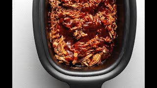 Crock Pot Pork Loin  BBQ Pulled Pork [upl. by Nibur]