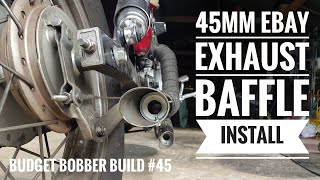 Budget Bobber Build 45  45mm Ebay Baffle Install into Ebay Slash Cut Exhaust  Virago XV250 [upl. by Aloysius833]