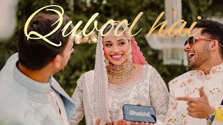 Nikkah Quboool hai 😍  sabah and maaz nikkah Alhumdulillah  khudgharz live performances 😍 [upl. by Nickelsen710]