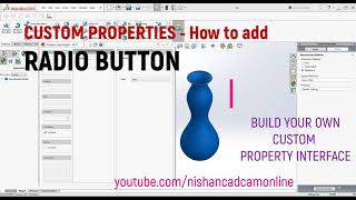 SOLIDWORKS Custom Properties  How to add Radio Button [upl. by Brownley]