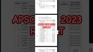 APSC CCE 2023 Final Result  apsccce2023 acs aps apscjobs jobs civilservices [upl. by Primaveras]