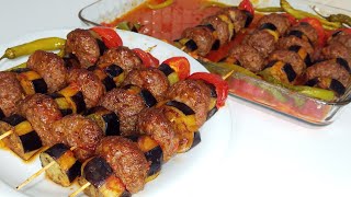 Şişte Patlıcan Kebap Nasıl Yapılır 😋 Köfteli Patlıcan Kebabı Fırın Yemekleri Nefis Yemek Tarifleri [upl. by Alemat]