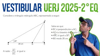 Uerj 20252 Gabarito Questão 30 Trigonometria no Triângulo Retângulo 2° Exame de Qualificação [upl. by Ennad965]