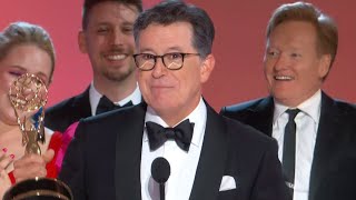 Why Conan O’Brien CRASHED Stephen Colbert’s Emmy Speech [upl. by Ahders]