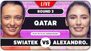 SWIATEK vs ALEXANDROVA • Qatar Open 2024 • LIVE Tennis PlaybyPlay Stream [upl. by Garda]