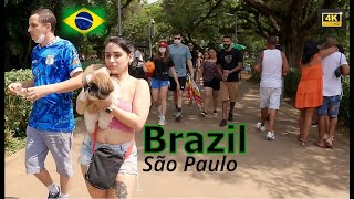 🇧🇷 Sao Paulo Walking Tour Ibirapuera Park Brazil 4K [upl. by Reyam630]