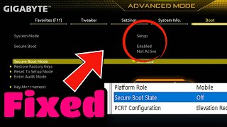 Secure Boot Enabled but NOT Active in BIOS FIXED  Gigabyte  MSI  Asrock [upl. by Evania667]