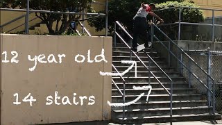 12 YEAR OLD FRONT BOARDS 14 STAIR HANDRAIL RAW [upl. by Auos]