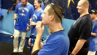 Brignac dancing in Rays clubhouse celebration  Tampa Bay Times [upl. by Ravo]